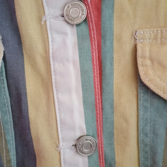 Multi colored Stripped Cropped Jean Jacket from Missguided - Picture 5 of 8